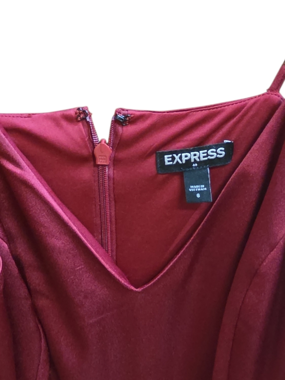 Express Satin Spaghetti Strap Midi Dress in Raspberry - Picture 3 of 3